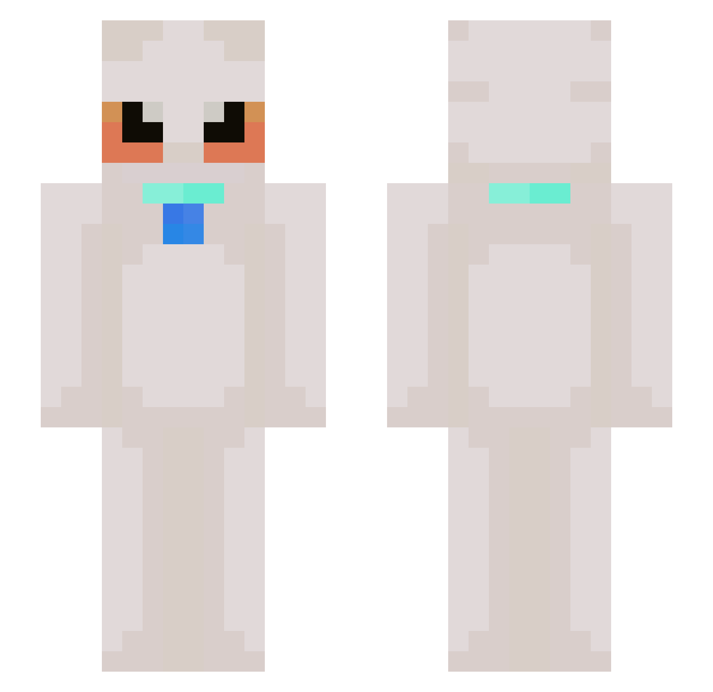 LMFA0000 Minecraft skin, front and back view