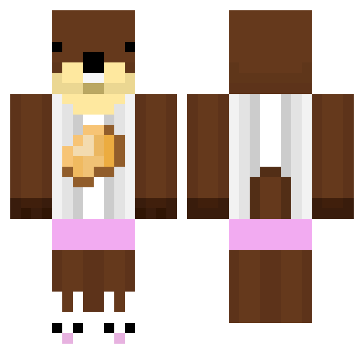 Zyfah Minecraft skin, front and back view