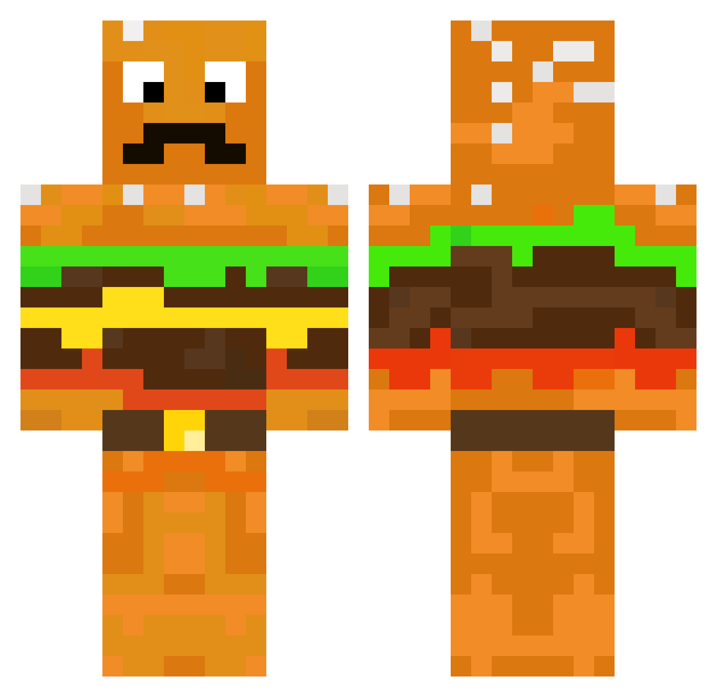 RENZOkroeze Minecraft skin, front and back view