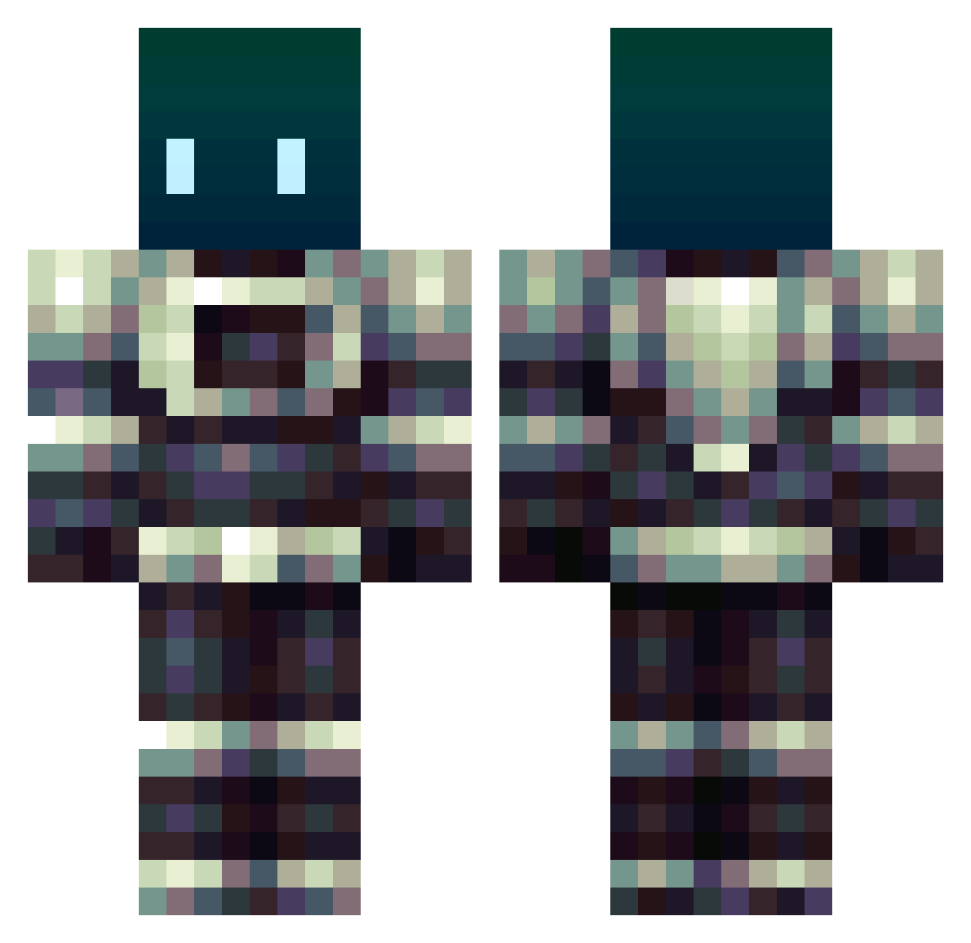 Agmaron Minecraft skin, front and back view