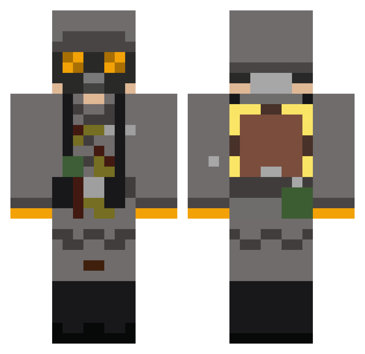 Soldier67 Minecraft skin, front and back view