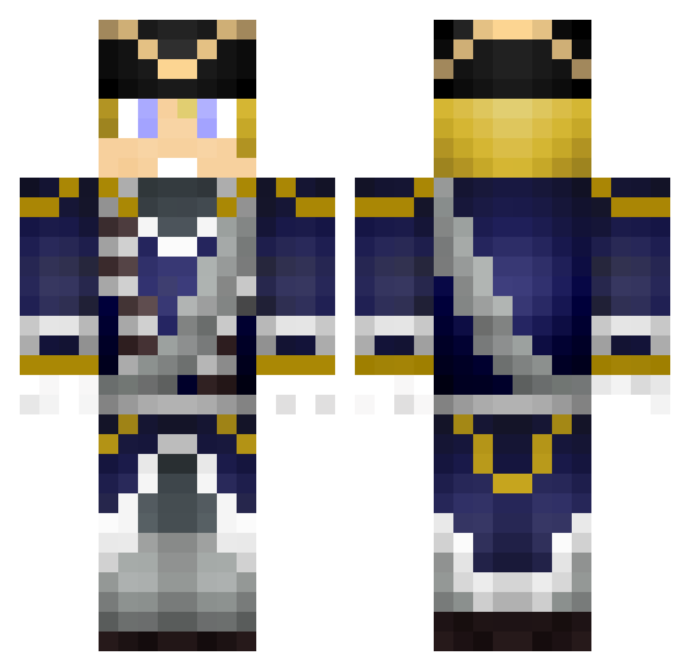 RazgrizAC Minecraft skin, front and back view
