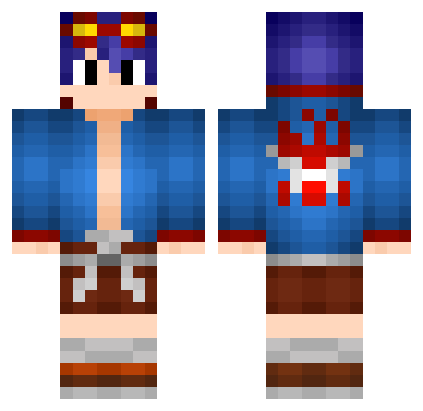 KlattOtaku Minecraft skin, front and back view