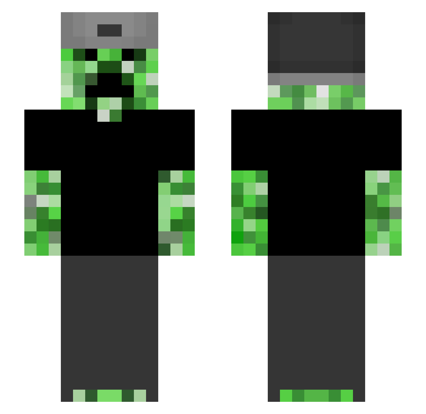 Raah777 Minecraft skin, front and back view