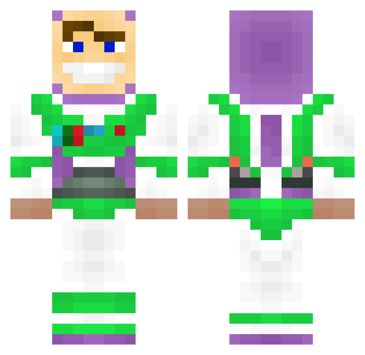 86BC Minecraft skin, front and back view
