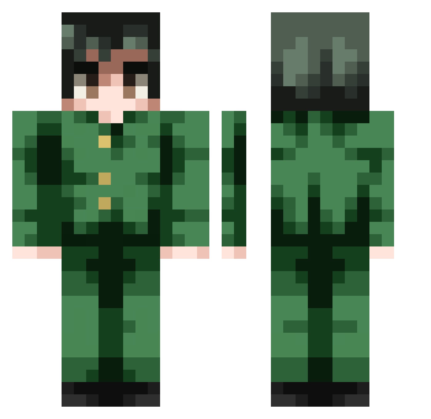 OvenReadyPizza Minecraft skin, front and back view