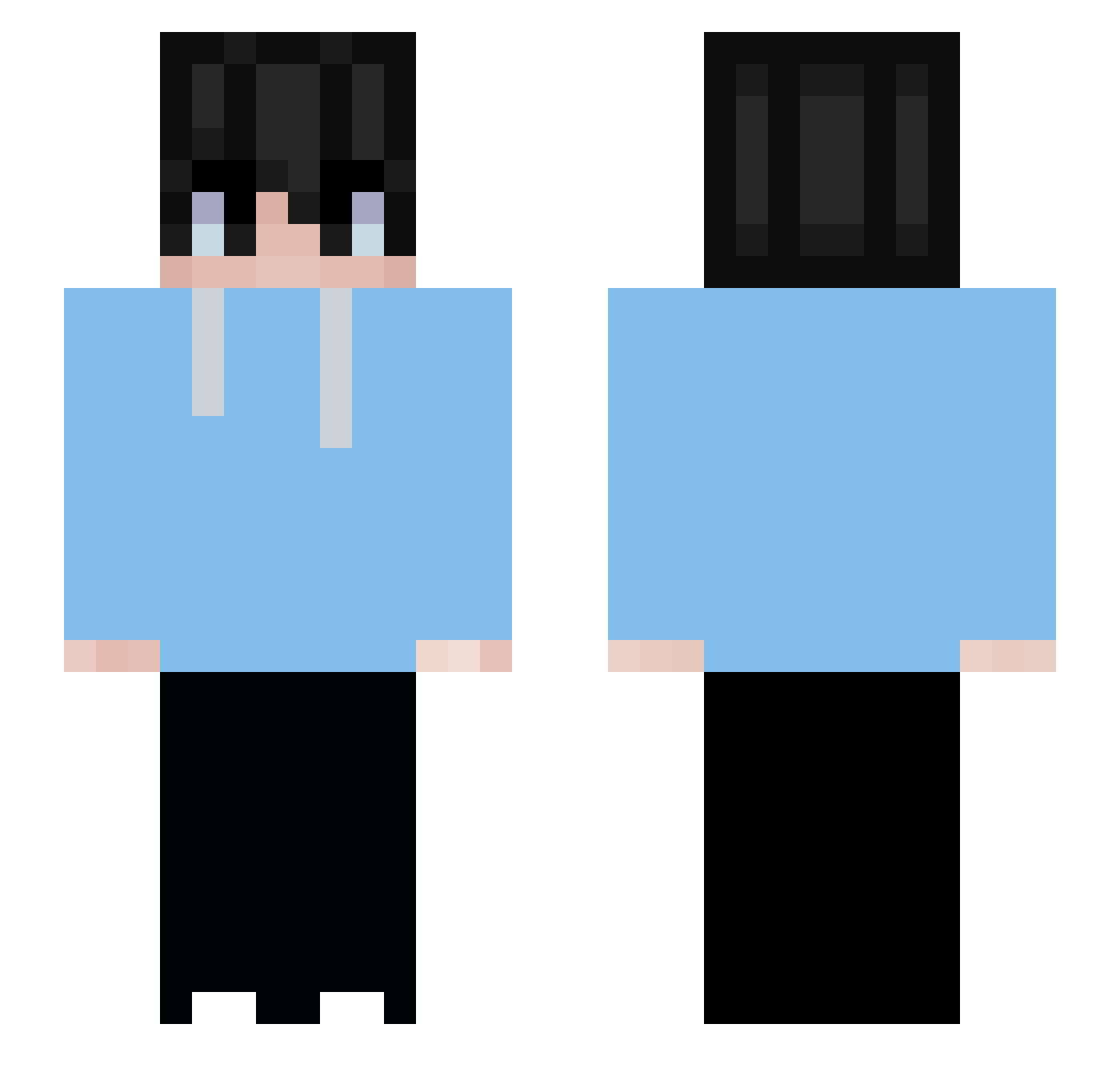 PukisLT Minecraft skin, front and back view
