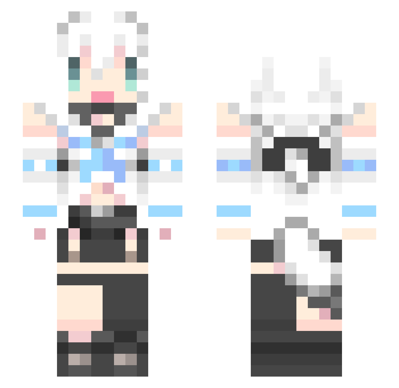 Danzyo Minecraft skin, front and back view