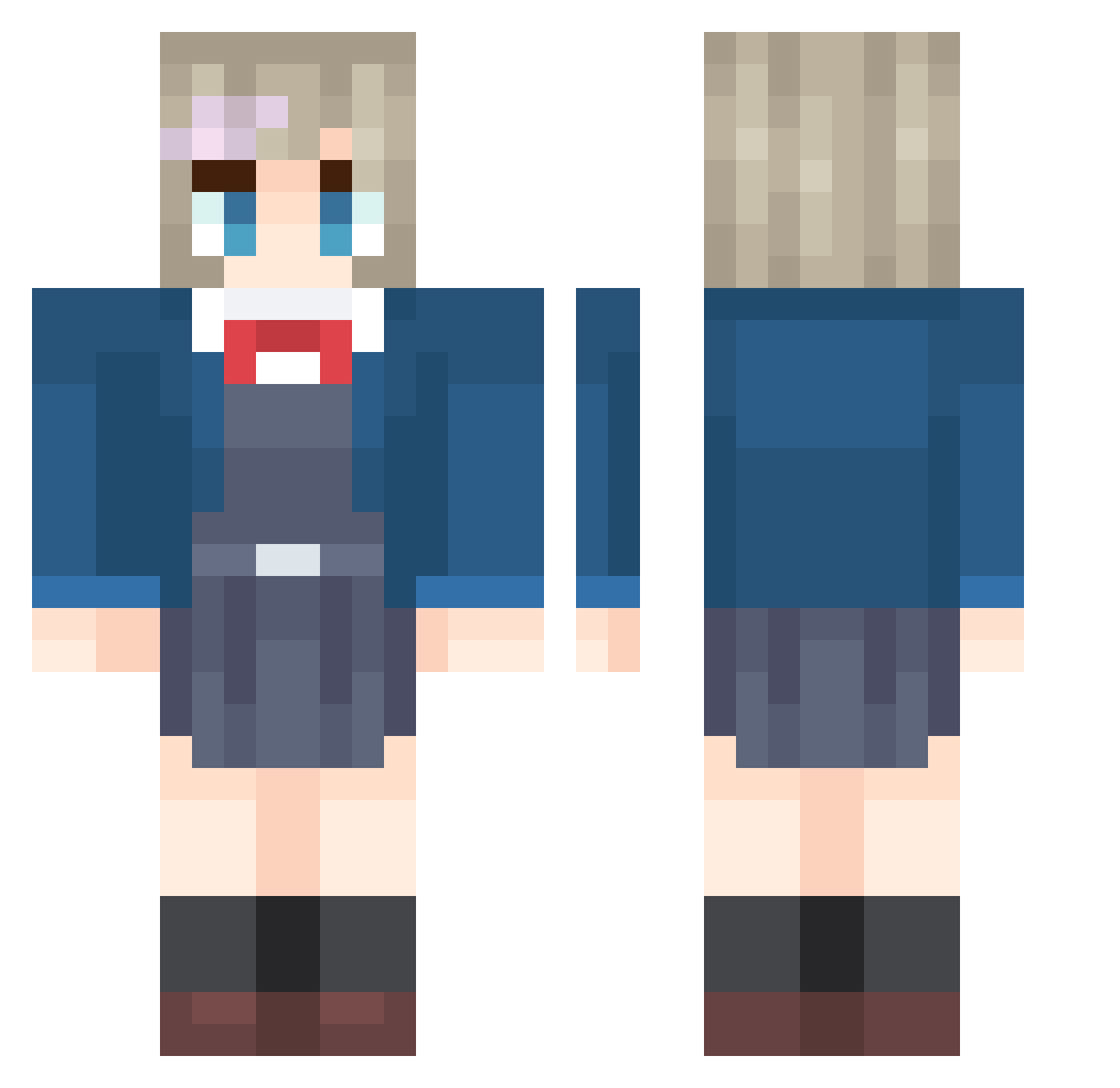 mullboung Minecraft skin, front and back view
