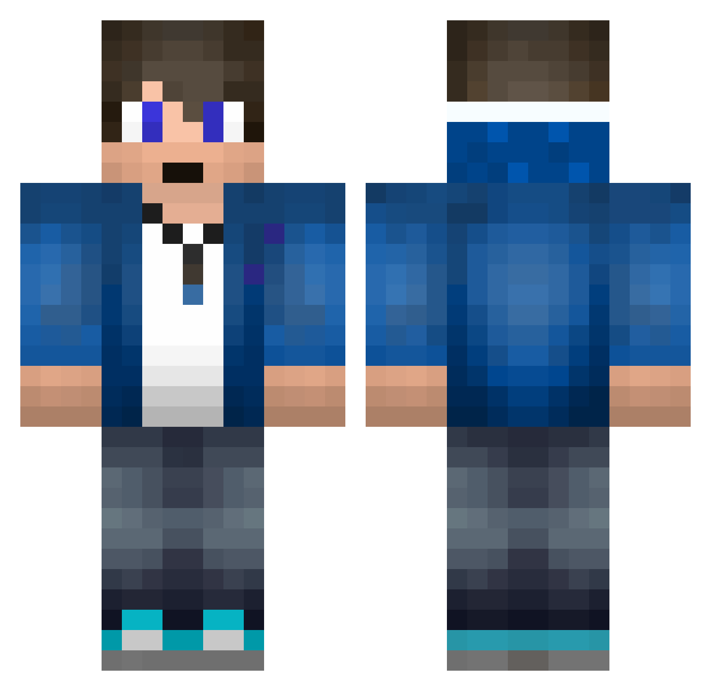 Weeman0101 Minecraft skin, front and back view