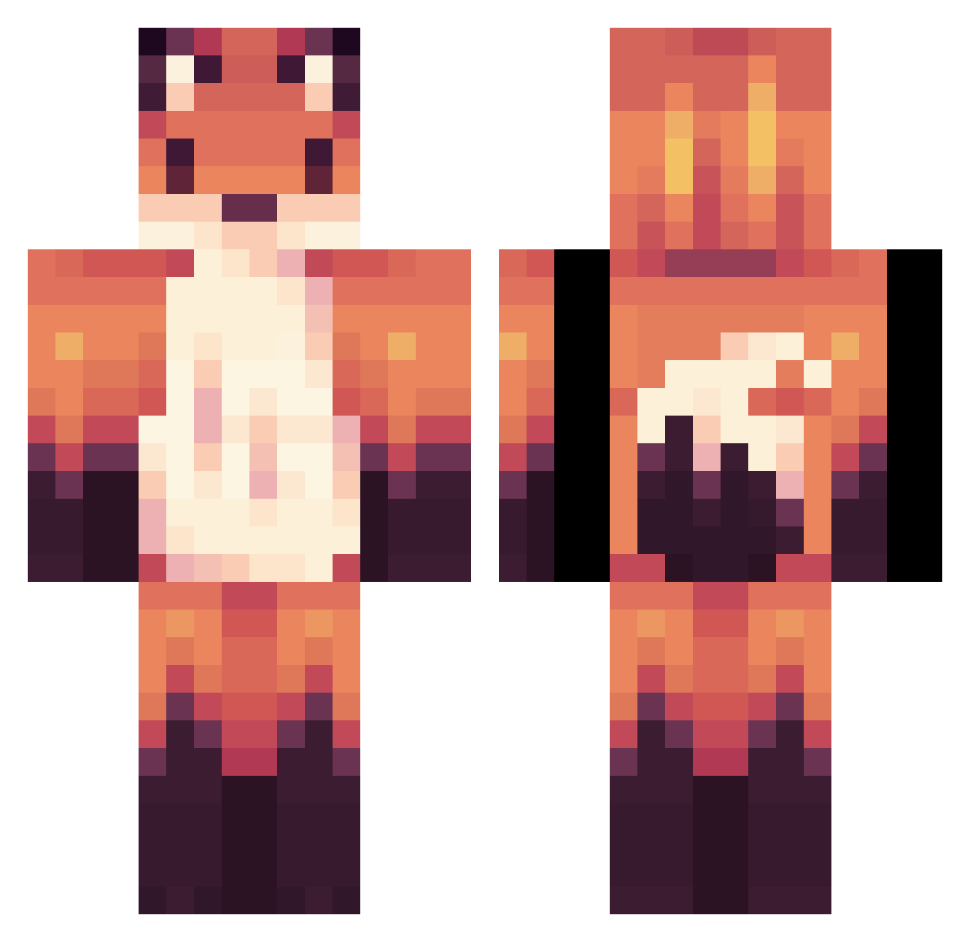 Foxyzz_ Minecraft skin, front and back view