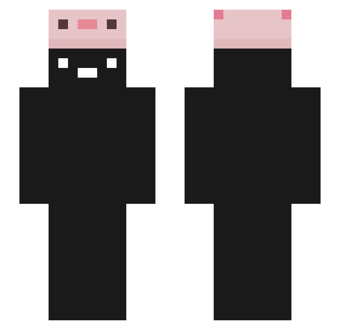 dogepali Minecraft skin, front and back view