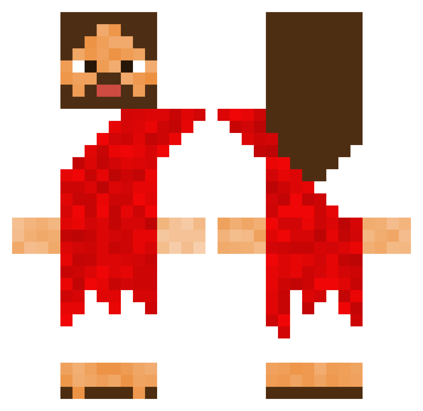 Bettors Minecraft skin, front and back view