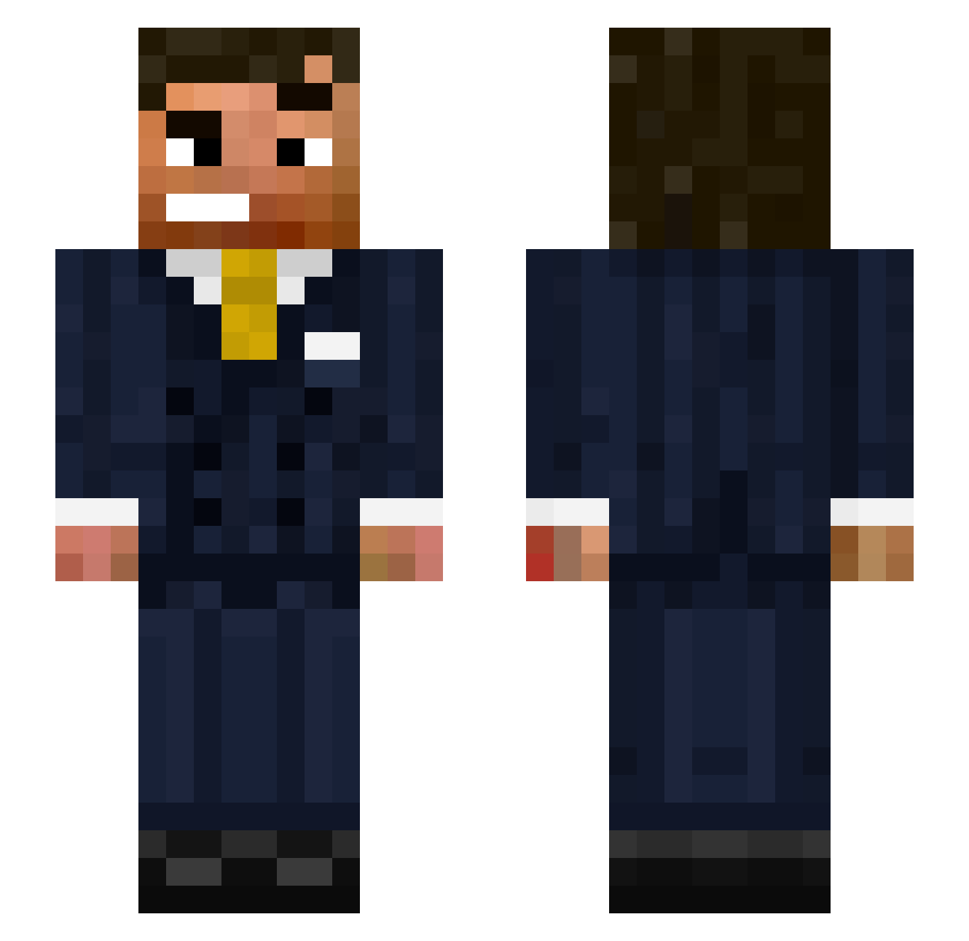 okras Minecraft skin, front and back view