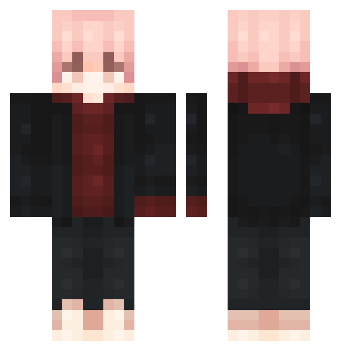 QuirkyToad56 Minecraft skin, front and back view