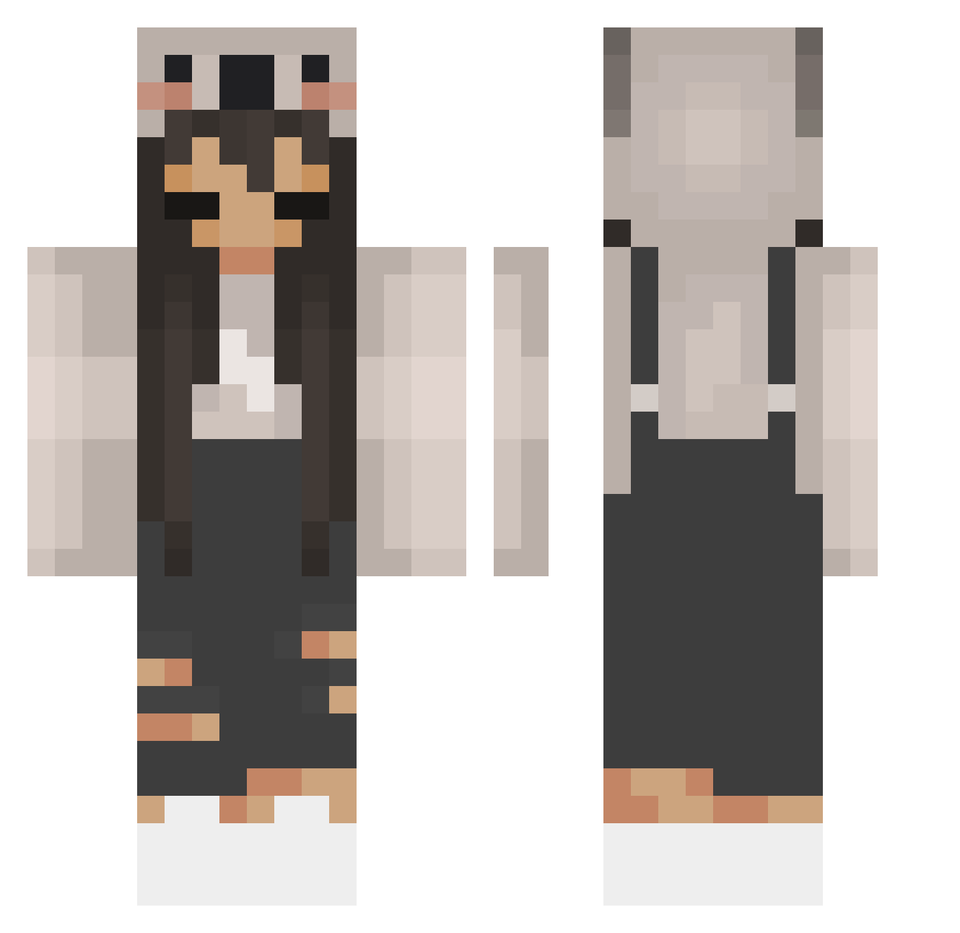 ViolaCarbo_10 Minecraft skin, front and back view