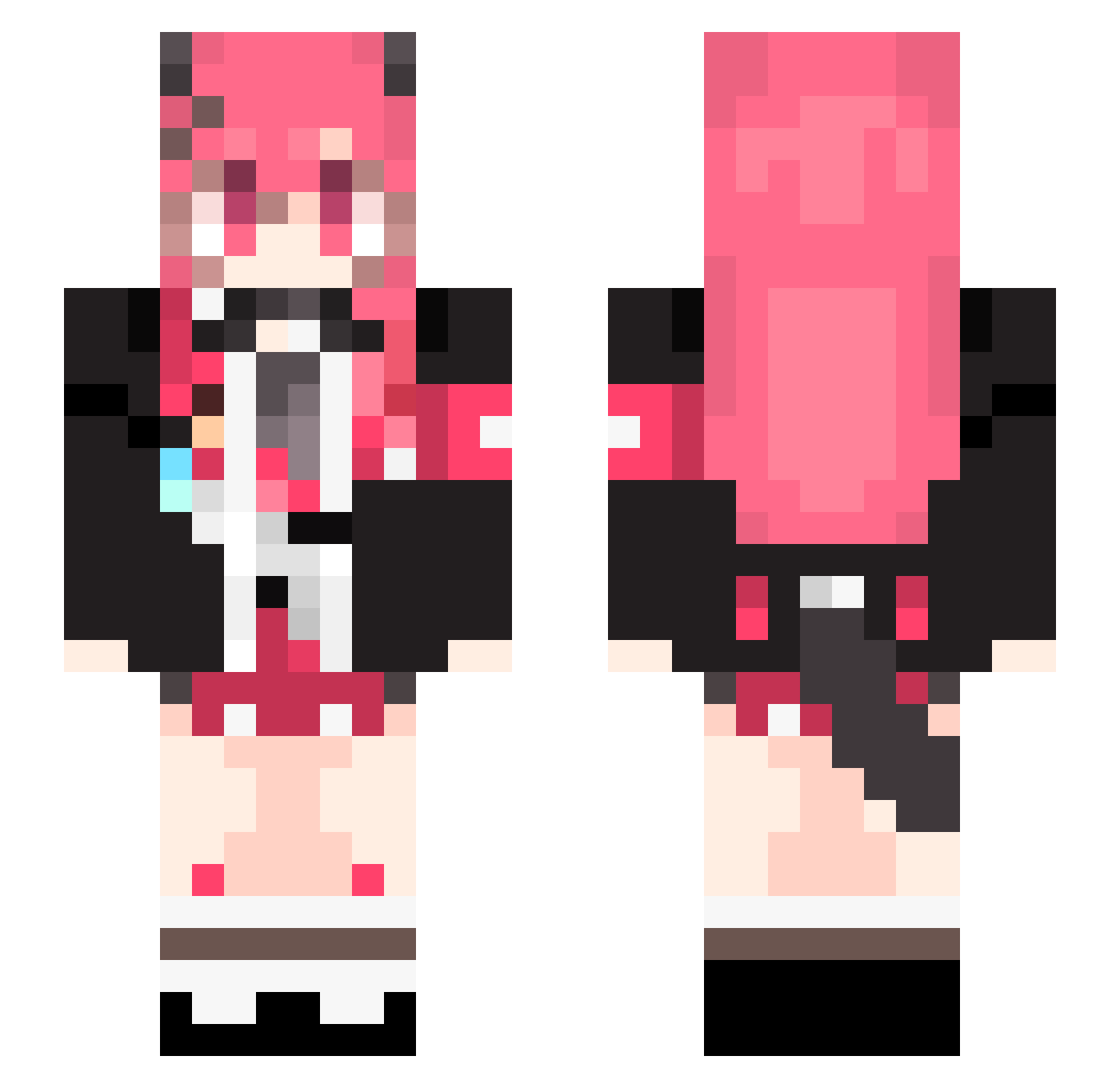 KleinsHexed Minecraft skin, front and back view