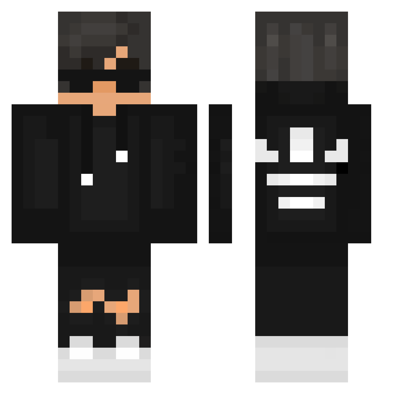 ZeFlames Minecraft skin, front and back view