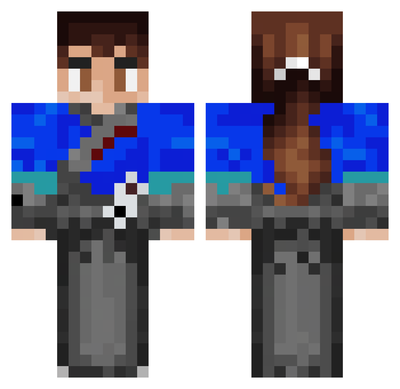 Wyrann Minecraft skin, front and back view