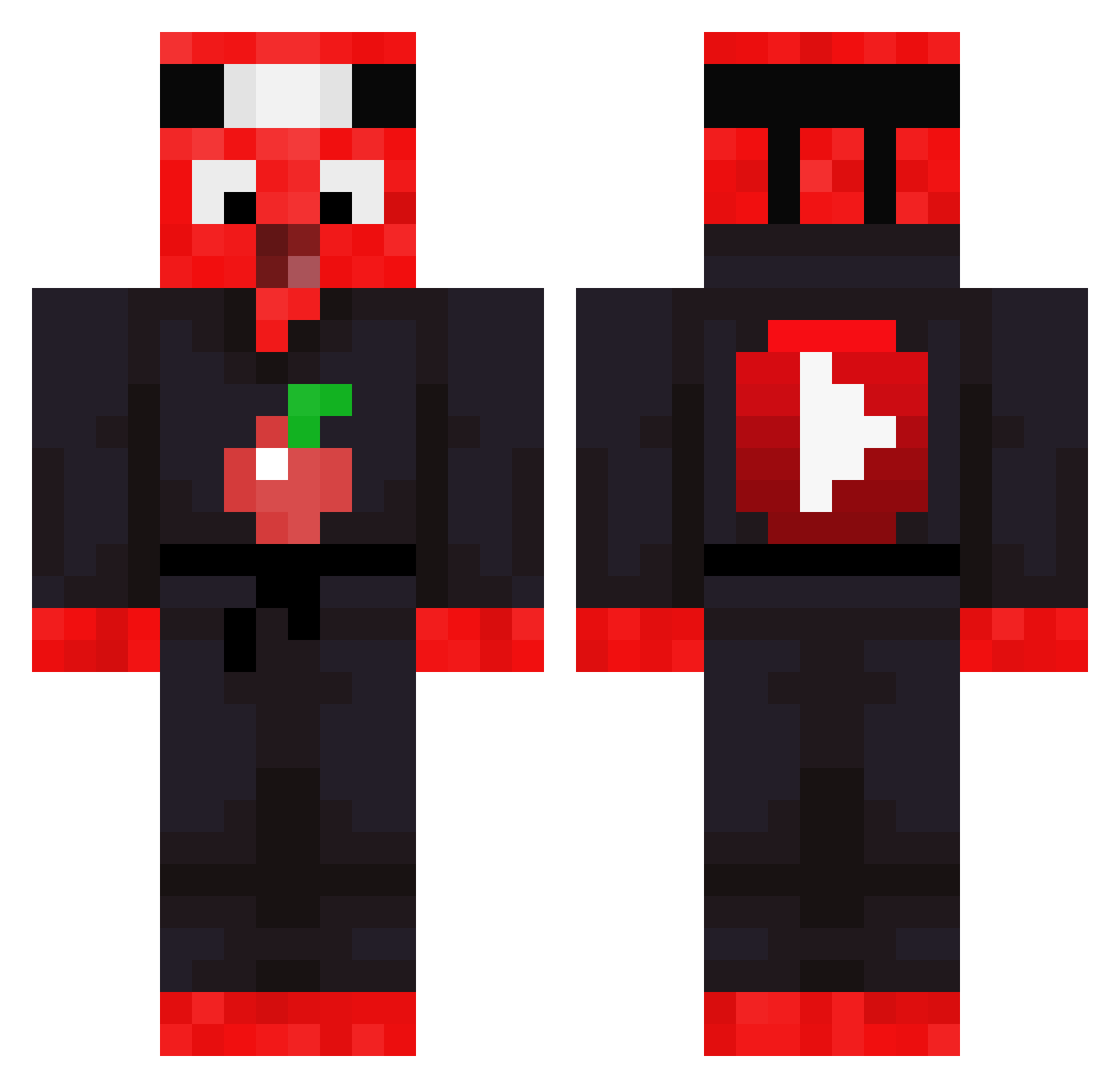 applekarate Minecraft skin, front and back view