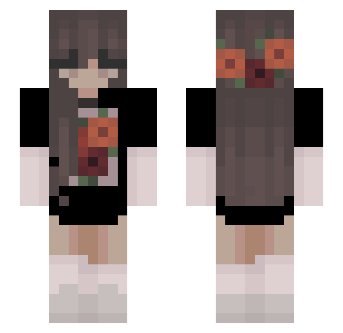 Troliwka Minecraft skin, front and back view