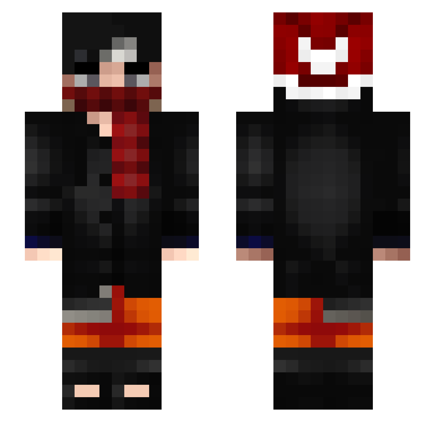 Mizsauce Minecraft skin, front and back view