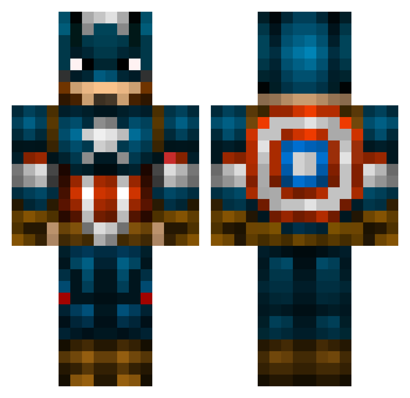 SniperCamel101 Minecraft skin, front and back view