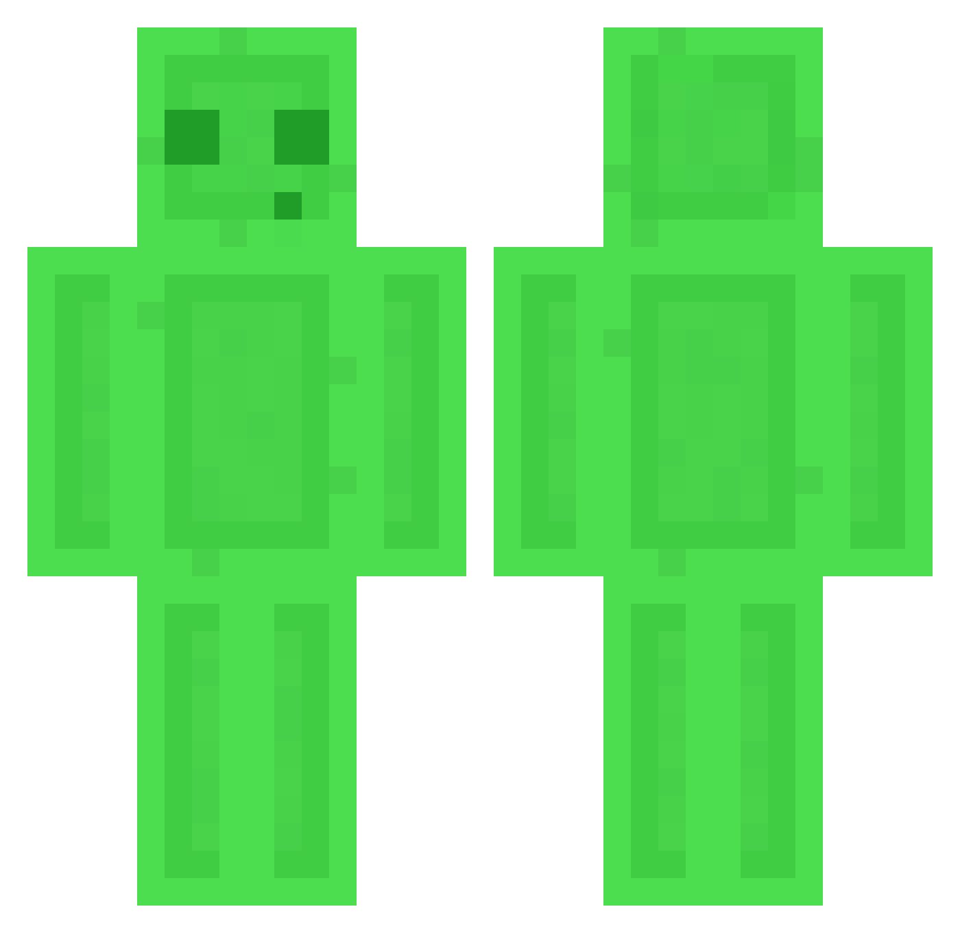 Hiatzu Minecraft skin, front and back view