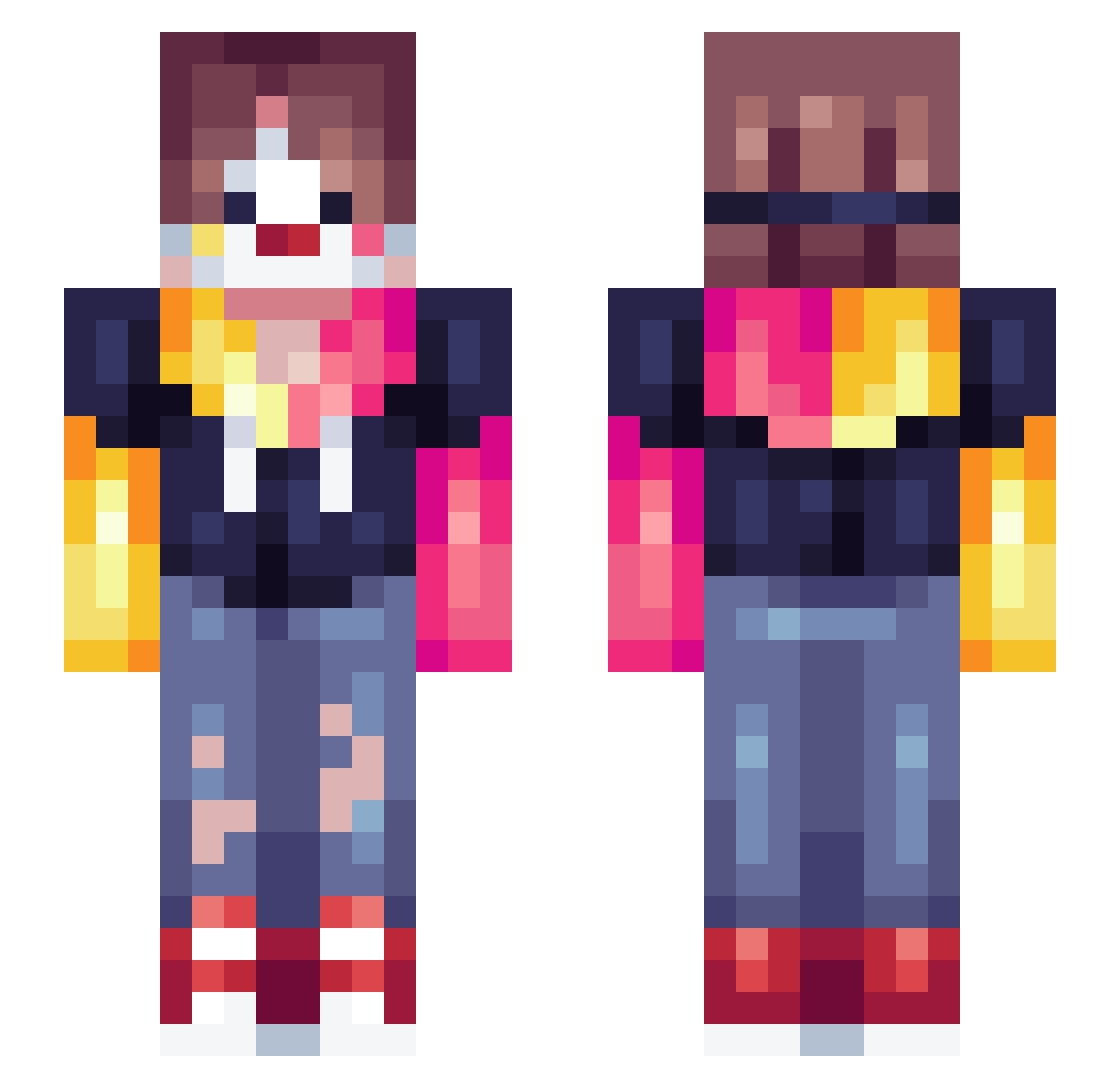 SteeleHard Minecraft skin, front and back view