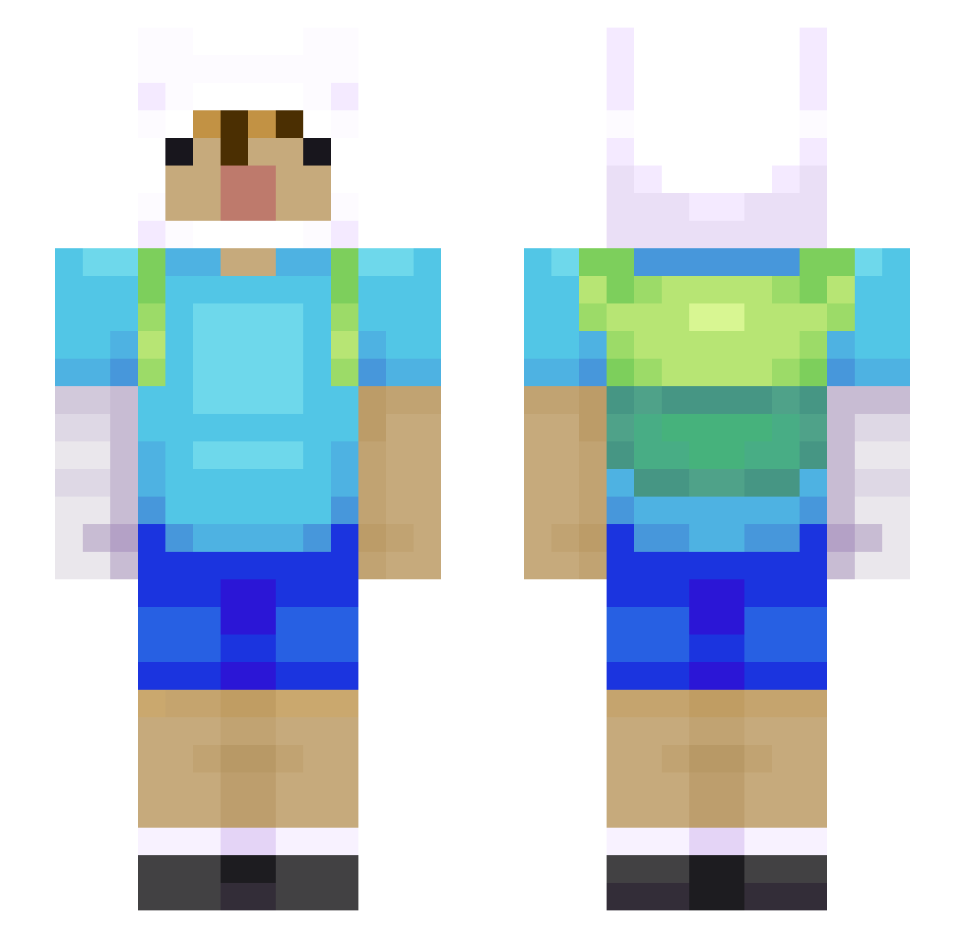 AJUSTIVE Minecraft skin, front and back view