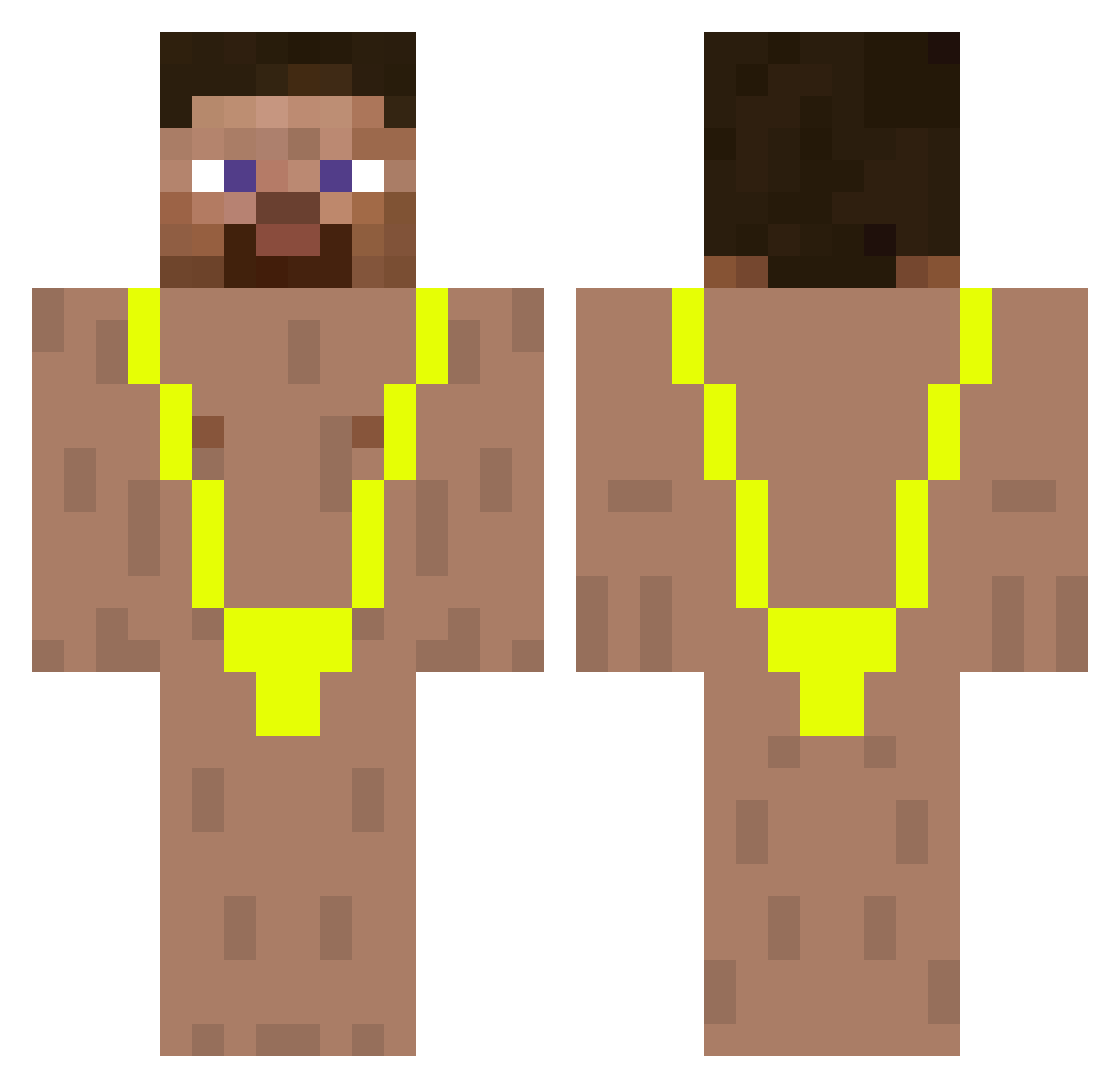 MilimetrDefeeter Minecraft skin, front and back view