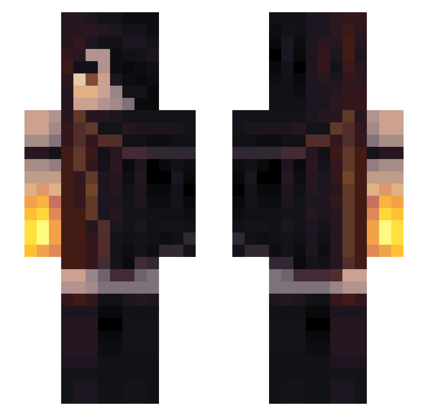 SuperMonkey2K Minecraft skin, front and back view