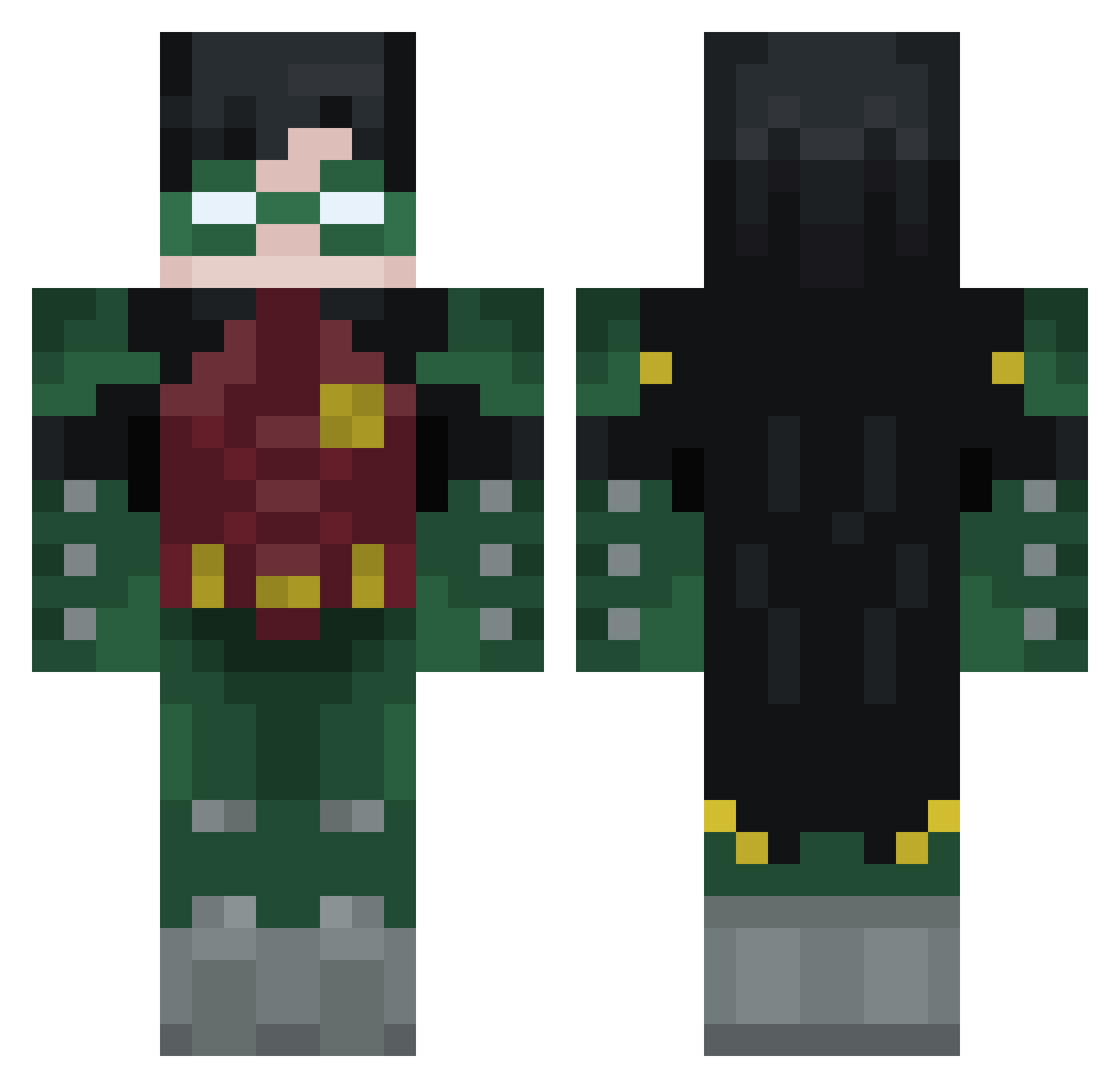 benihmie Minecraft skin, front and back view