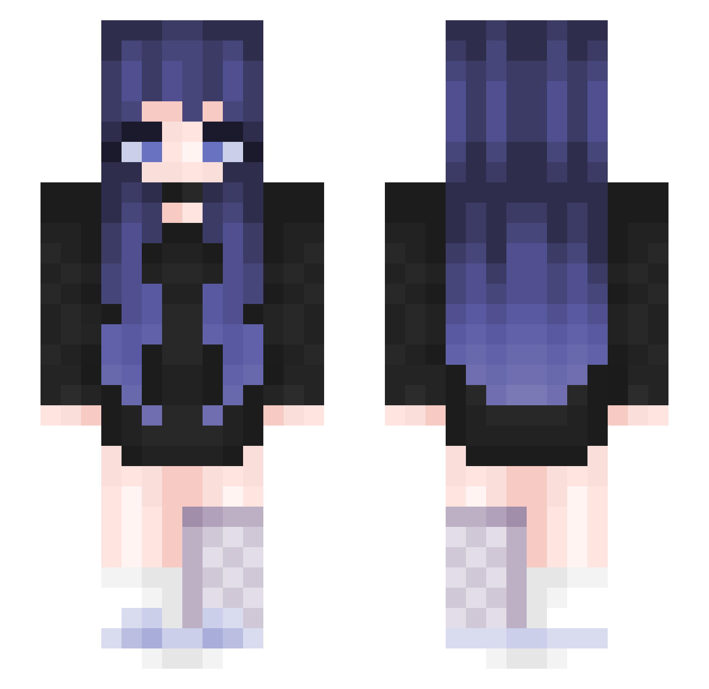 Kodaker Minecraft skin, front and back view