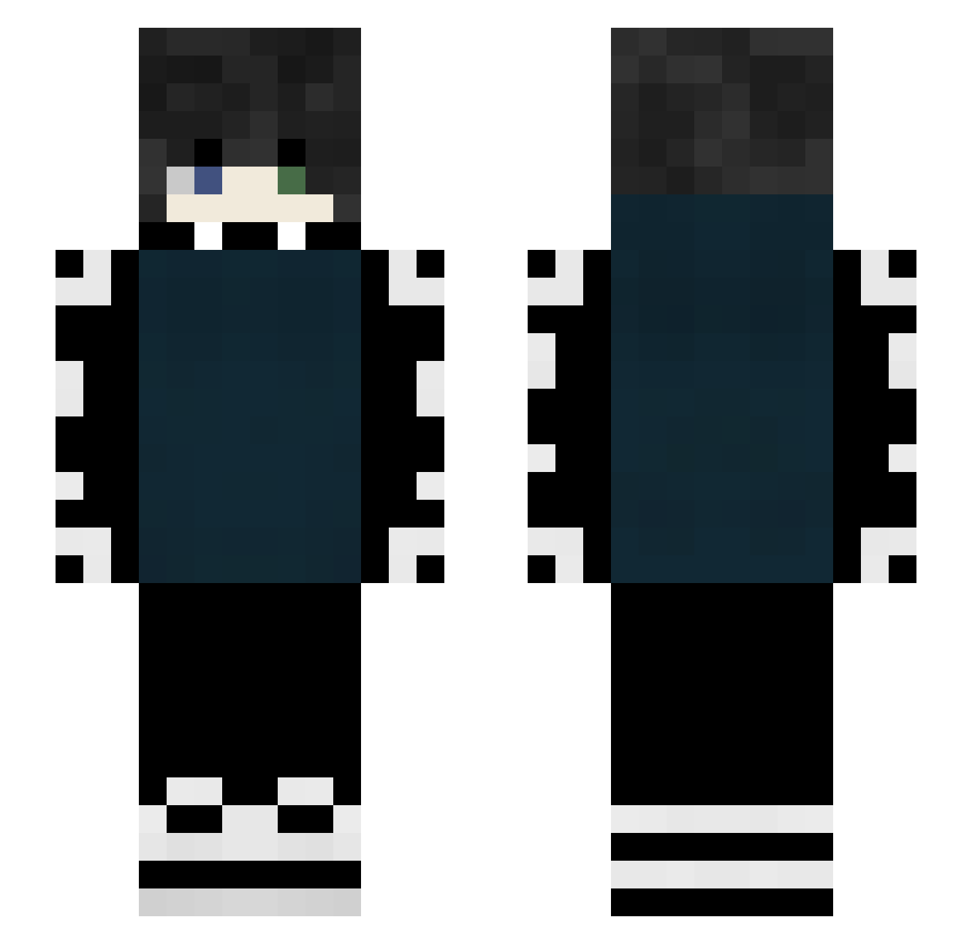 VR_Insanity Minecraft skin, front and back view