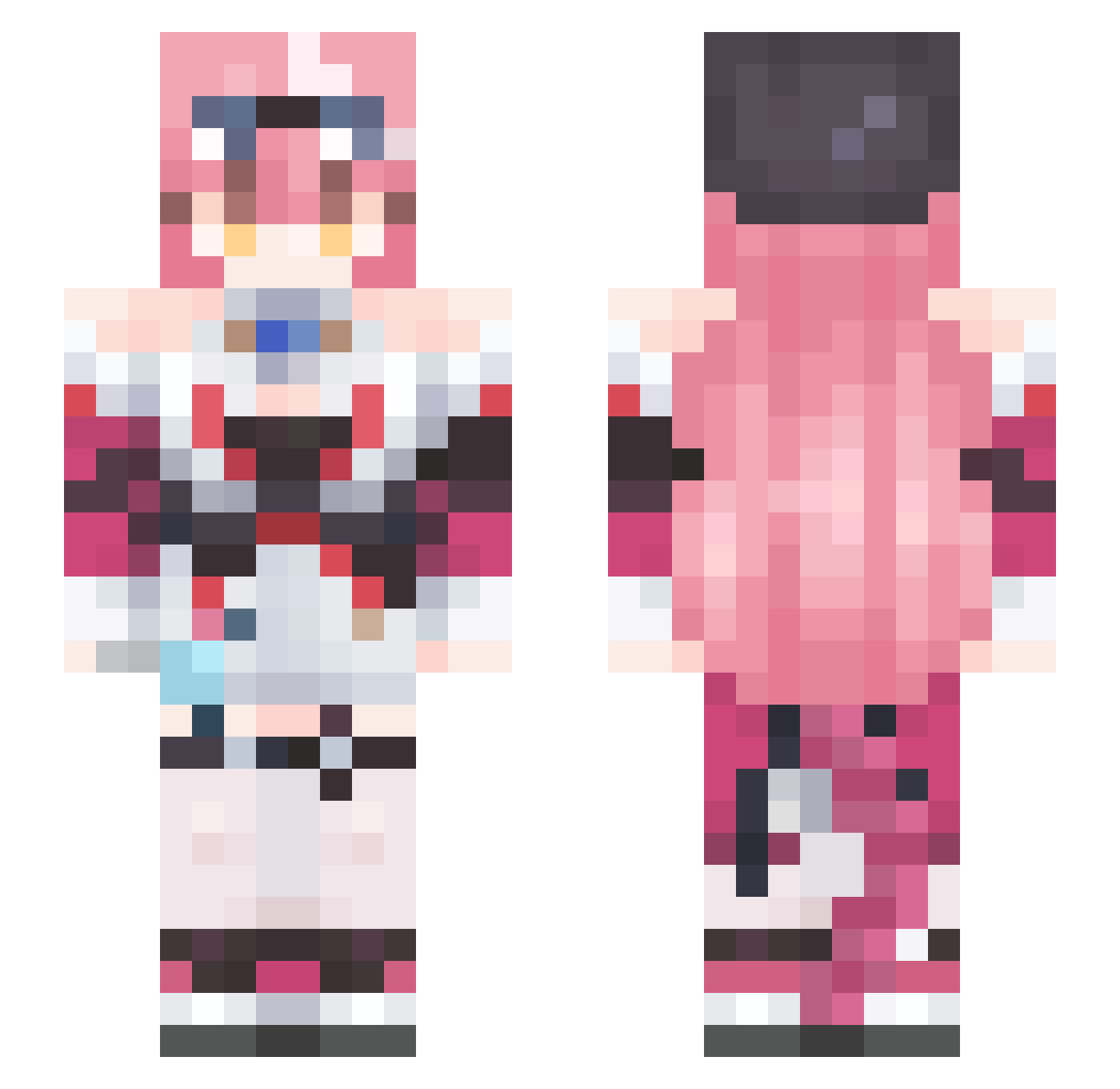 Lmkw Minecraft skin, front and back view