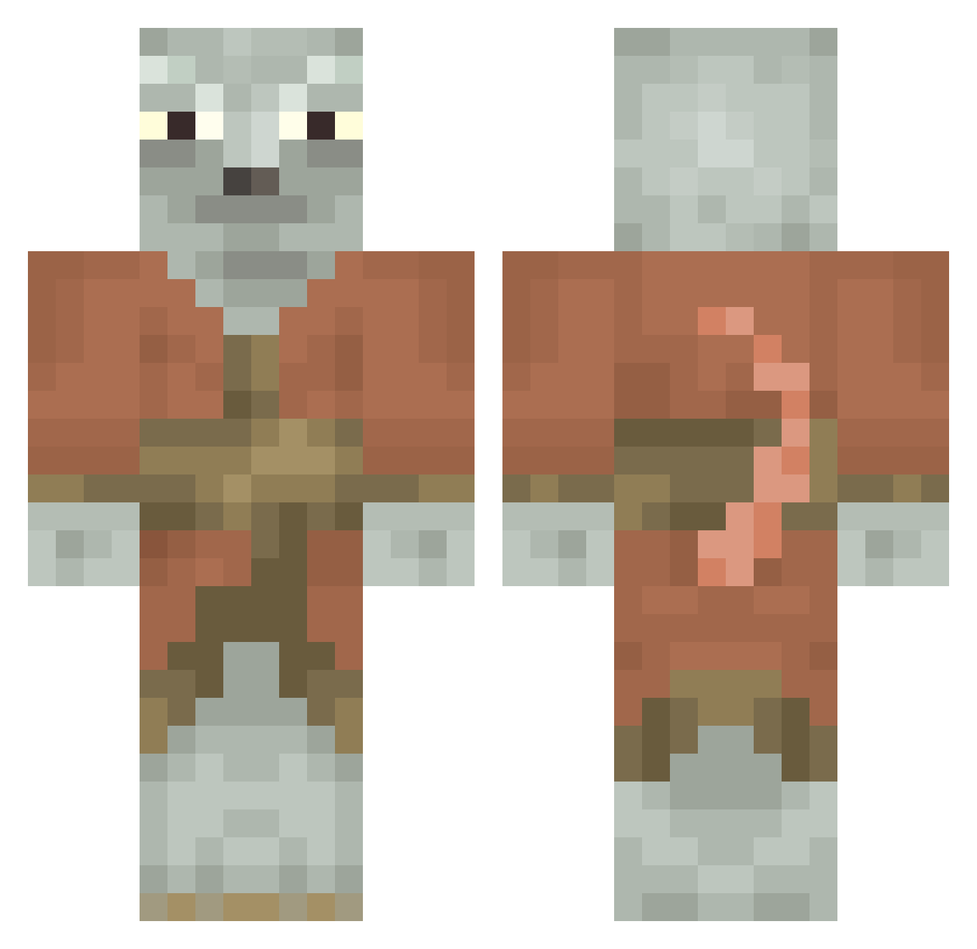 FreemoGY Minecraft skin, front and back view