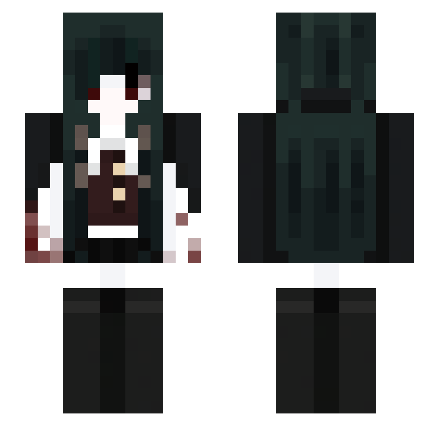 Akaggii Minecraft skin, front and back view