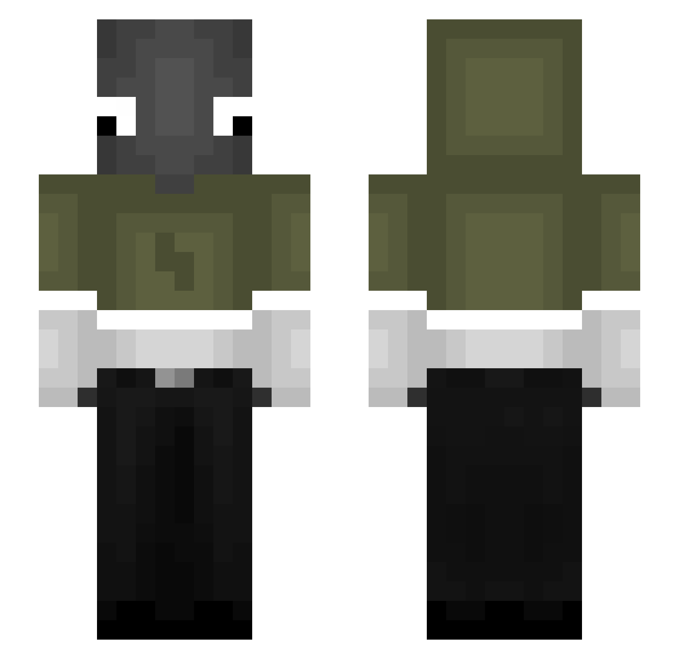 PolishPorkchop Minecraft skin, front and back view
