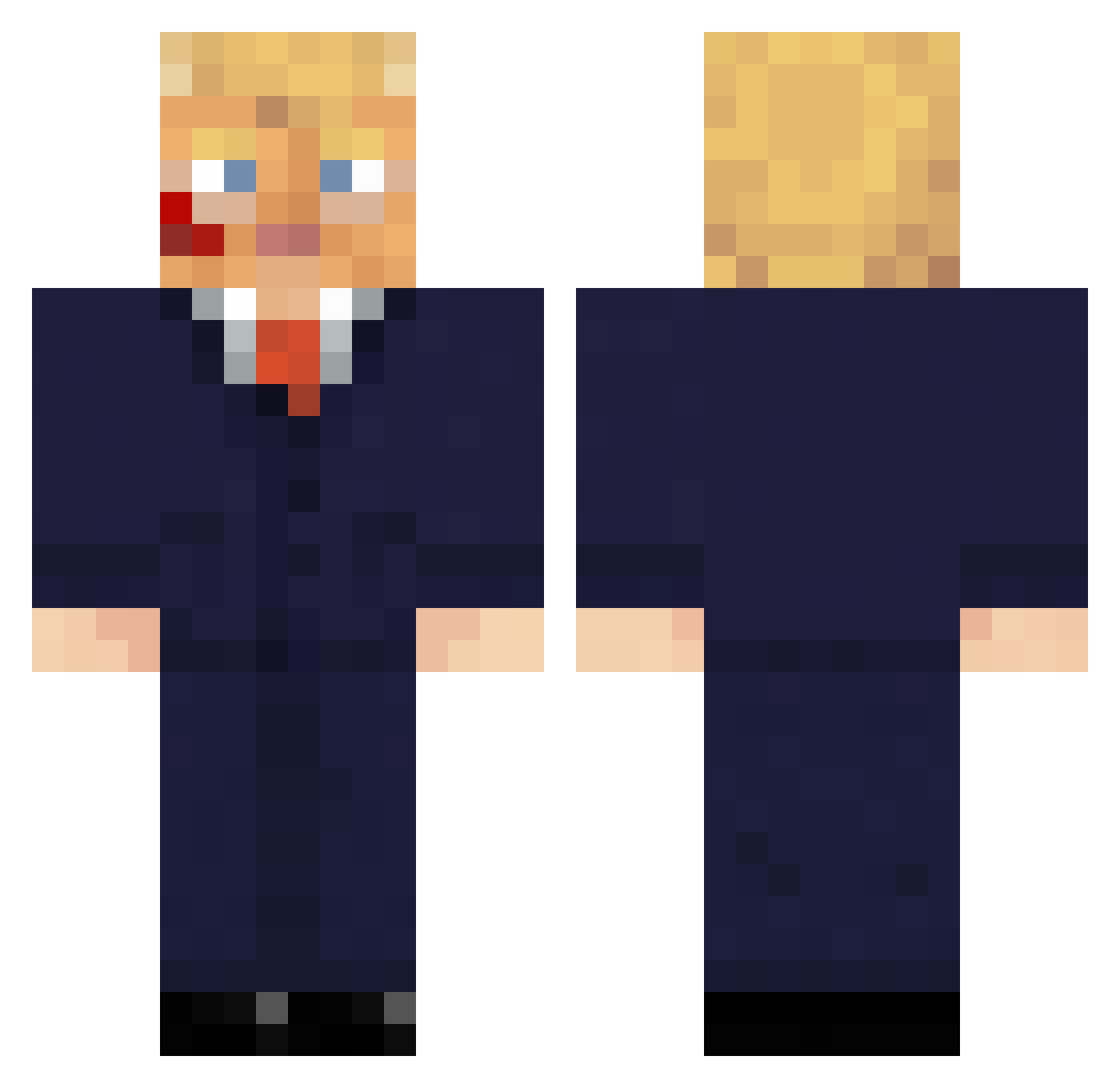WeyBega Minecraft skin, front and back view