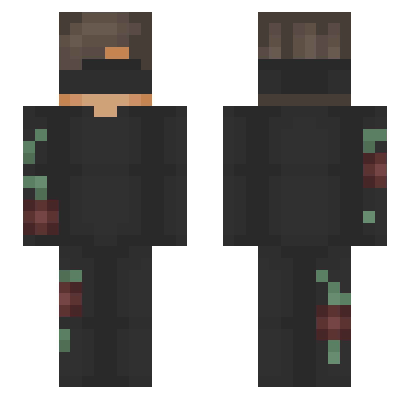 Hypocrits Minecraft skin, front and back view