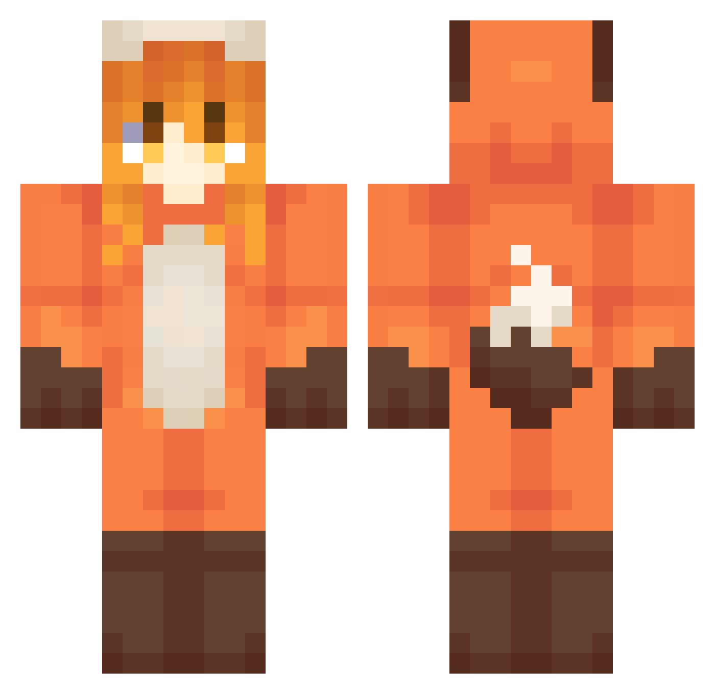 poopooking42069 Minecraft skin, front and back view