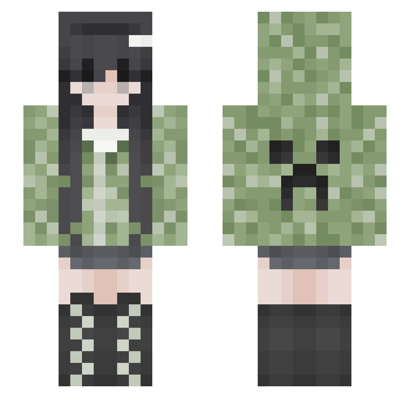 ScaryAndSpookie Minecraft skin, front and back view