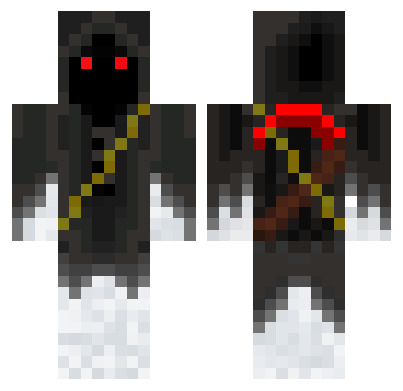 GrimmyBoyz Minecraft skin, front and back view