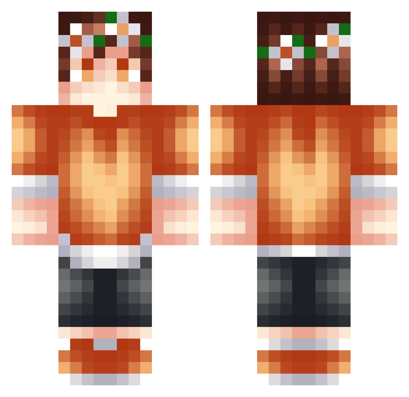 YngTlufi Minecraft skin, front and back view