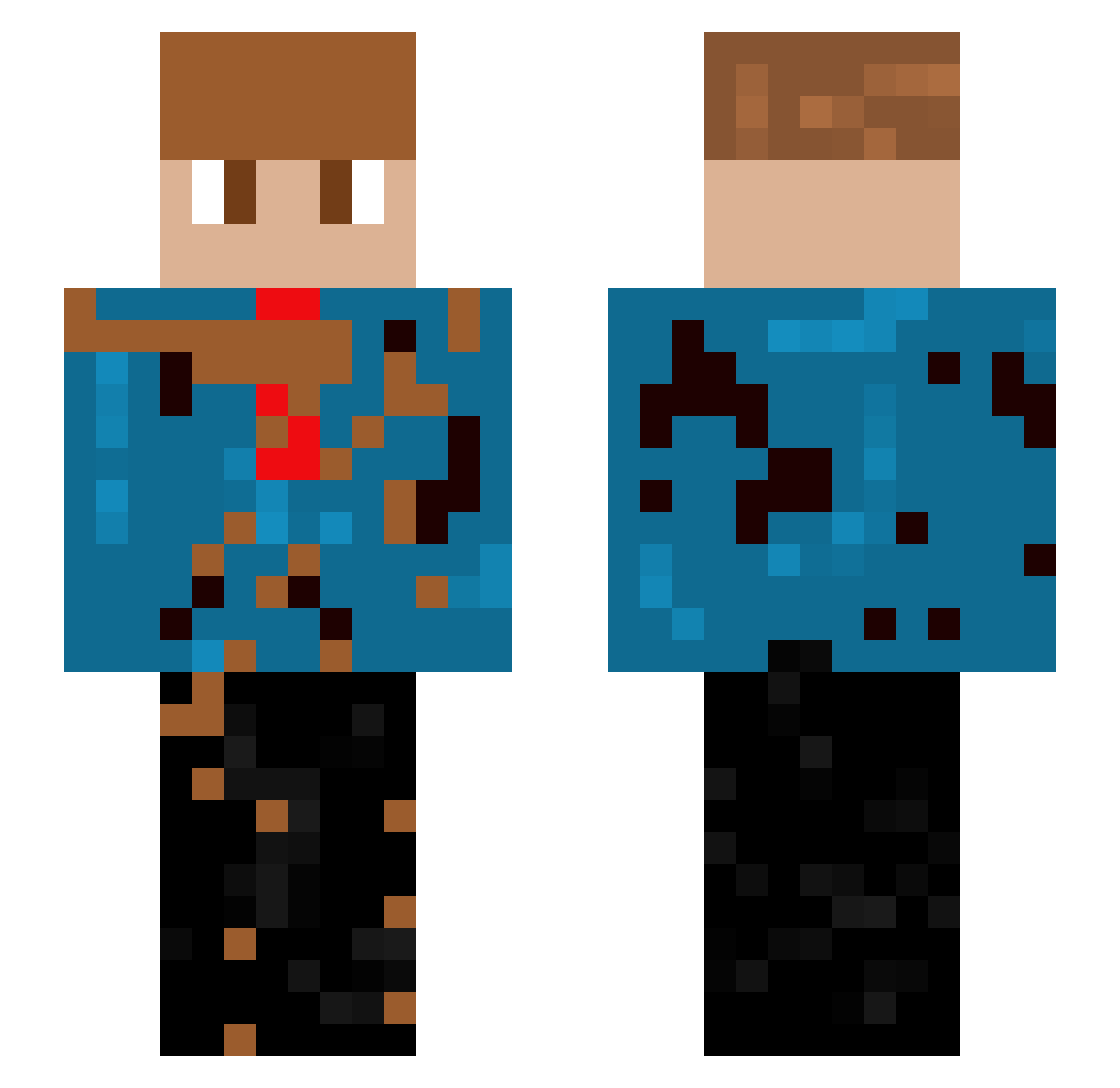 Rexi833 Minecraft skin, front and back view