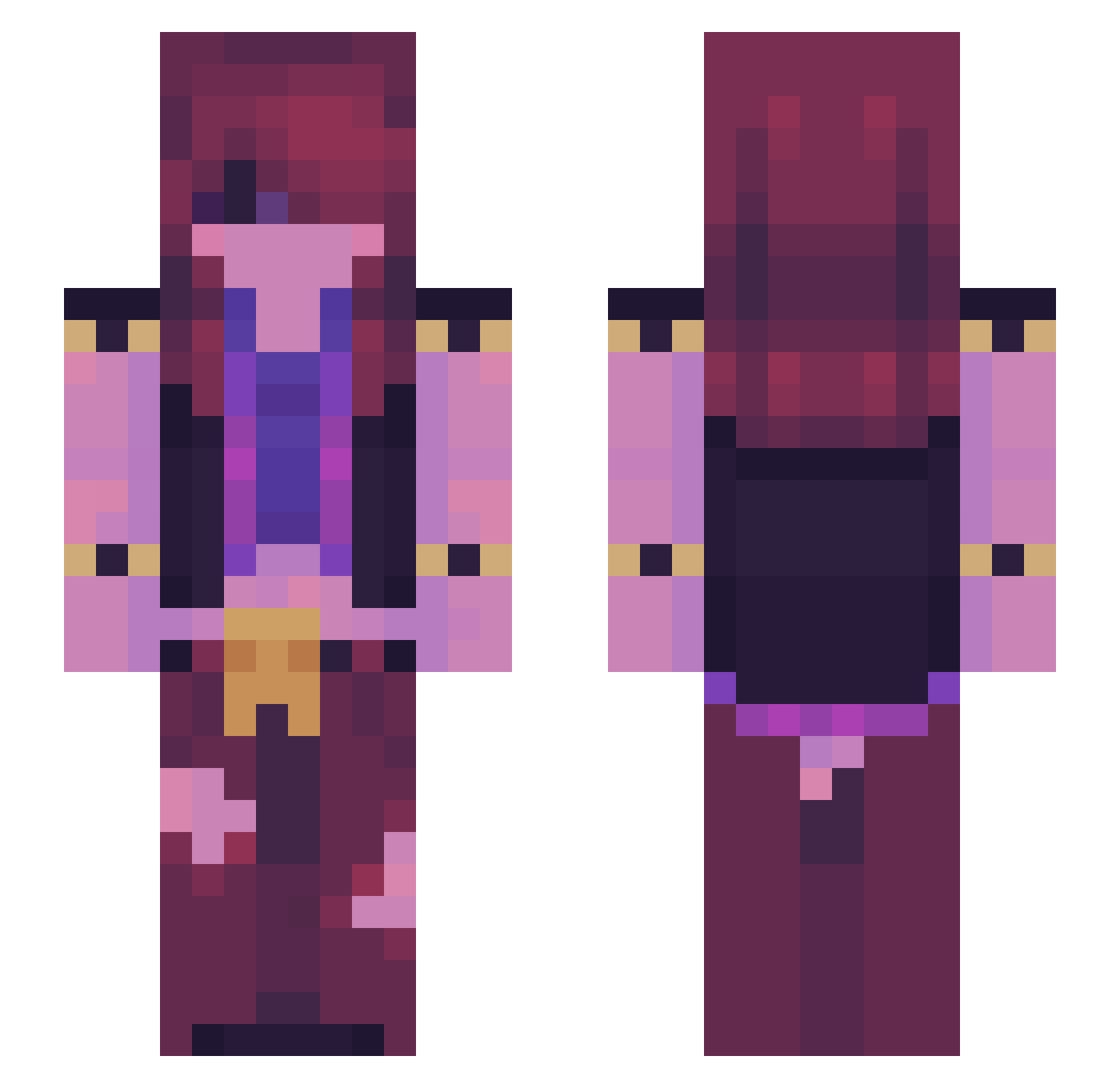 kodadabest Minecraft skin, front and back view