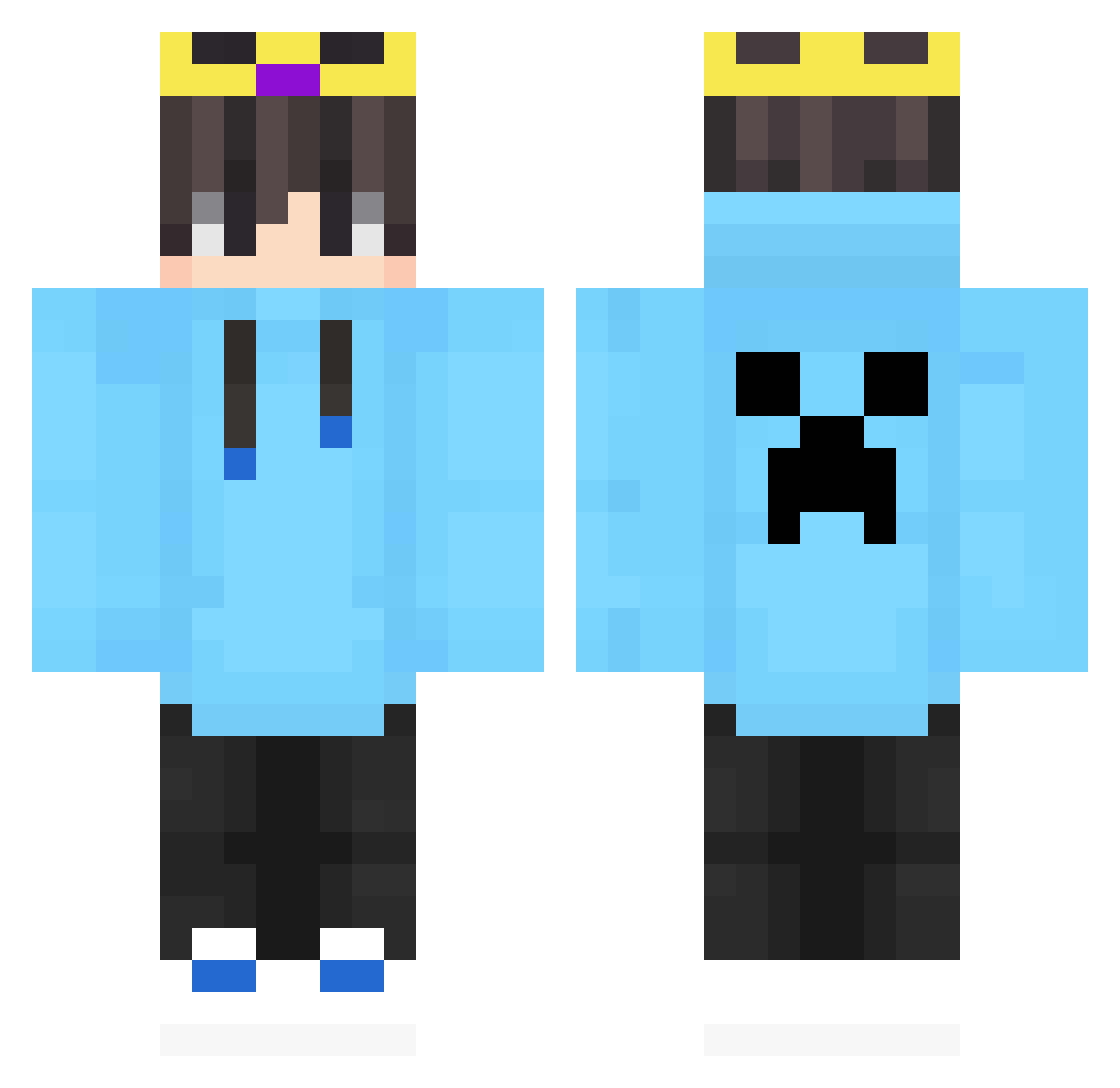 Arielweiss123 Minecraft skin, front and back view