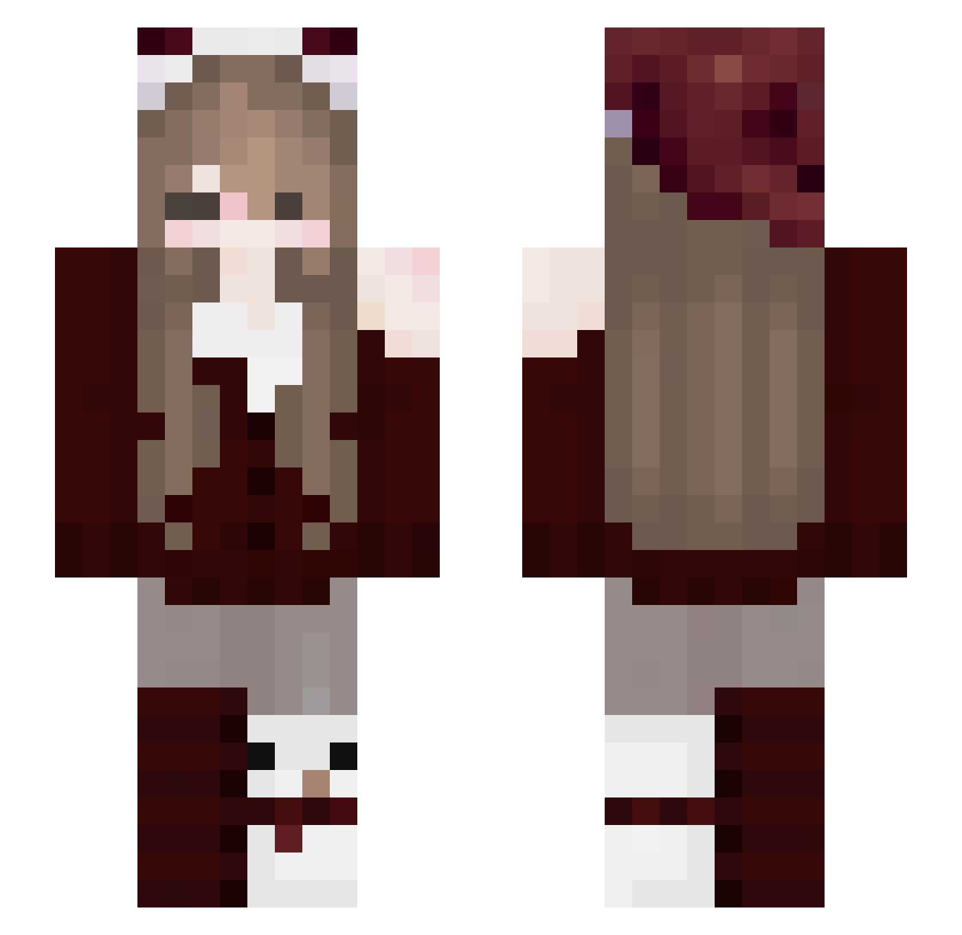 Nerouj Minecraft skin, front and back view