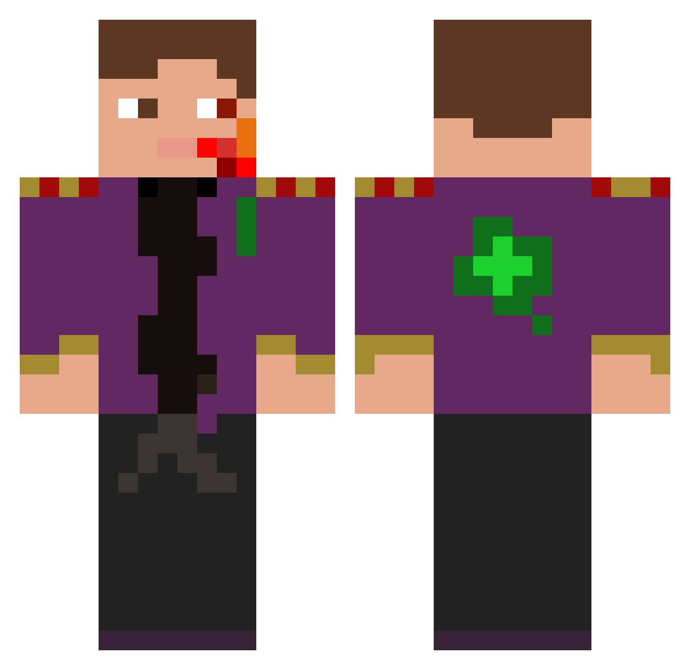 VQR_Klee Minecraft skin, front and back view